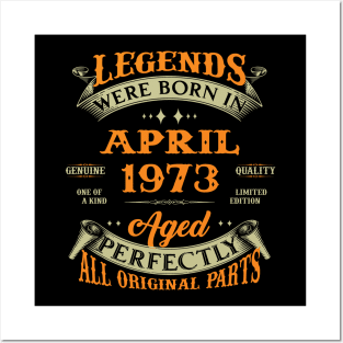 April 1973 Legend 50th Birthday Gift Posters and Art